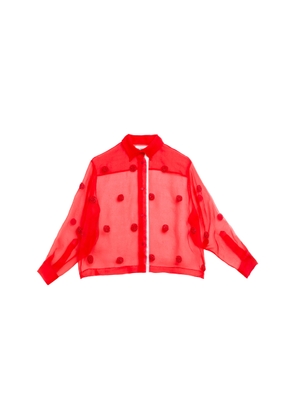 DES_PHEMMES Beaded Silk-Chiffon Shirt - Moda Operandi