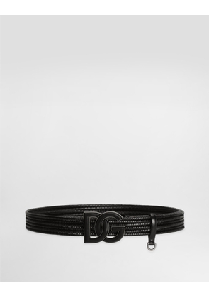 Dolce & Gabbana Woven Calfskin Belt - Man Belts Black 95