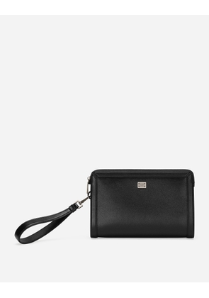 Dolce & Gabbana Calfskin Pouch - Man Briefcase And Clutches Black Onesize
