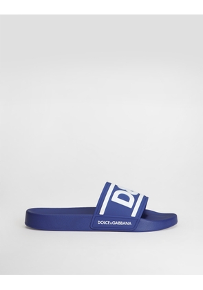 Dolce & Gabbana Rubber Beachwear Sliders With Dg Logo - Man Sandals And Slides White Rubber 42