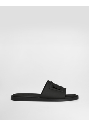 Dolce & Gabbana Rubber Beachwear Sliders - Man Sandals And Slides Black Rubber 40