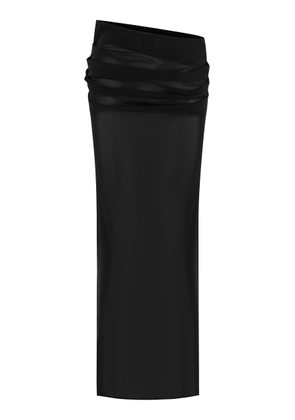Alex Perry Draped Power Mesh Maxi Skirt - Moda Operandi