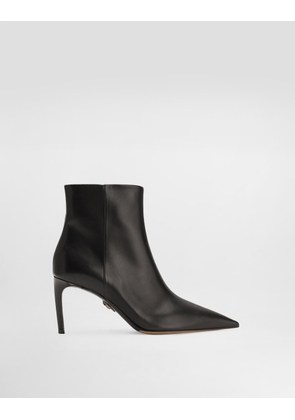 Dolce & Gabbana Devotion Calfskin Ankle Boots - Woman Boots And Booties Black 36.5