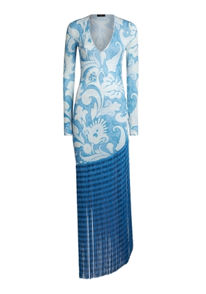 Etro Fringed Metallic Knit Maxi Dress - Moda Operandi