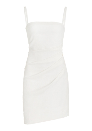 Anemos The Nadege Draped Linen-Blend Mini Dress - Moda Operandi