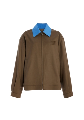 Miu Miu Collared Wool-Gabardine Jacket - Moda Operandi