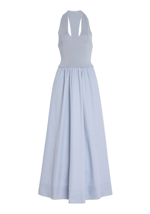 St. Agni Exclusive Plunge Neck Dress in Glacier - Moda Operandi