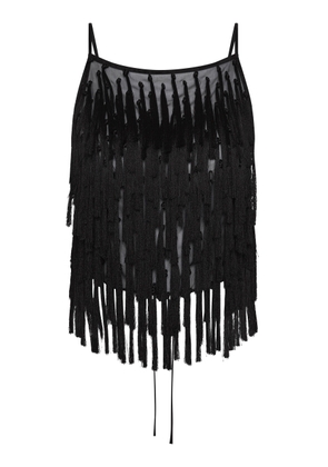 St. Agni Tasseled Silk Open-Back Top - Moda Operandi