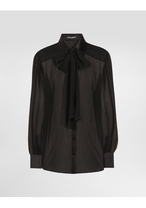 Dolce & Gabbana Silk Chiffon Shirt With Pussy-bow - Woman Shirts And Tops Black Silk 38