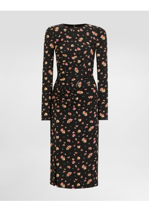 Dolce & Gabbana Small Floral-print Charmeuse Dress - Woman Dresses Multicolor 44