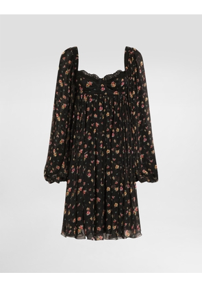 Dolce & Gabbana Small Floral-print Chiffon Dress - Woman Dresses Multicolor 46