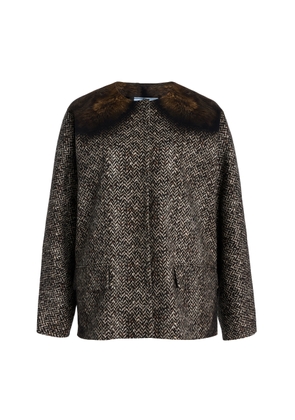 Prada Trompe-l'Oeil Print Cotton-Drill Caban Jacket - Moda Operandi