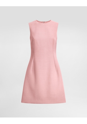Dolce & Gabbana Wool Crepe Midi Fit-and-flare Dress - Woman Dresses Pink 48