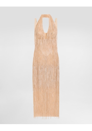 Dolce & Gabbana Calf-length Dress With Sequined Fringe Embellishment - Woman Dresses Multi-colored 40