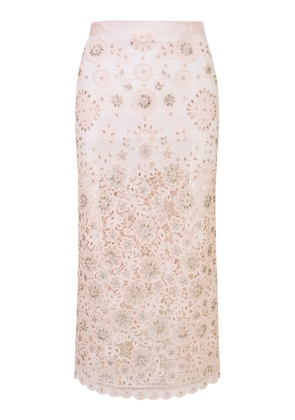 LoveShackFancy Reeves Embroidered Cotton Skirt - Moda Operandi