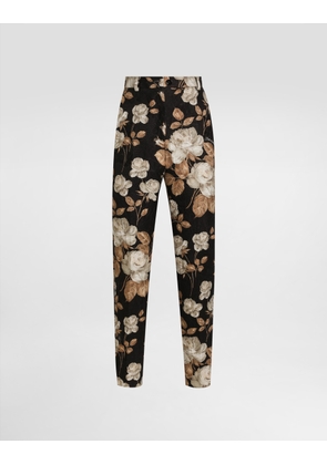 Dolce & Gabbana Vintage Rose-print Brocade Trousers - Woman Pants And Shorts Print 42