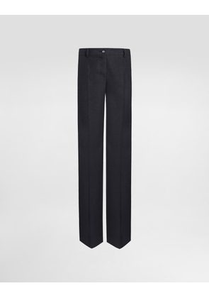 Dolce & Gabbana Flared Woolen Pants - Woman Pants And Shorts Gray 44