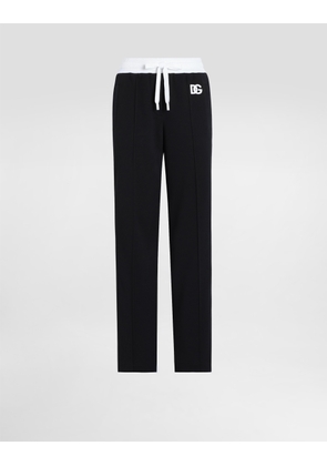 Dolce & Gabbana Triacetate Jogging Pants With Dg Logo Embroidery - Woman Pants And Shorts Black 40