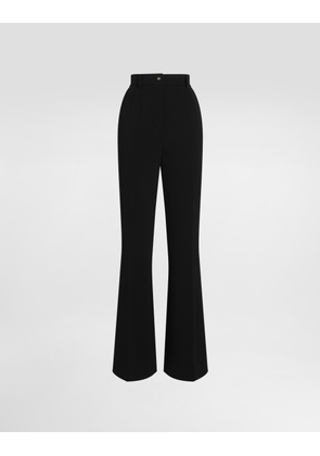 Dolce & Gabbana Flared Jersey Milano Rib Pants - Woman Pants And Shorts Black Viscose 38