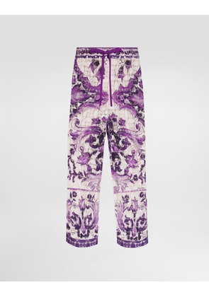 Dolce & Gabbana Majolica-print Crochet Lace Trousers - Woman Pants And Shorts Multicolor 48