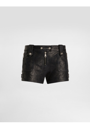 Dolce & Gabbana Vintage Leather Shorts - Woman Pants And Shorts Black 38