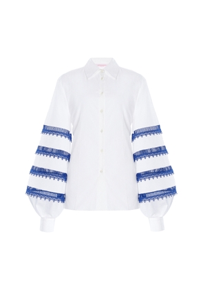 Carolina Herrera Embroidered Cotton Poplin Shirt - Moda Operandi