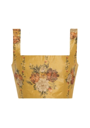 Agua by Agua Bendita Amanda Floral Taffeta Cropped Top - Moda Operandi