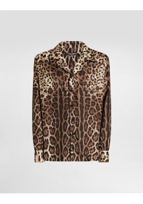 Dolce & Gabbana Silk Vanity Shirt With Leopard Print - Man Shirts Animal Print 41