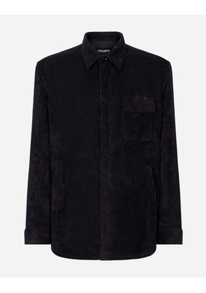 Dolce & Gabbana Lined Corduroy Shirt - Man Shirts Black 46