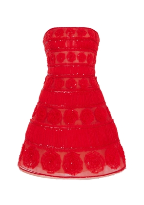 Carolina Herrera Embellished Tulle Mini Dress - Moda Operandi