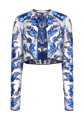 Naeem Khan Embroidered Organza Cropped Bolero - Moda Operandi