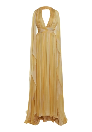 Elie Saab Capelet Printed Silk Gown - Moda Operandi