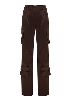 ILA THE BRAND Darmy Satin Cotton Cargo Pants - Moda Operandi