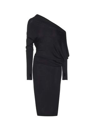 Tom Ford Draped cashmere and silk midi dress
