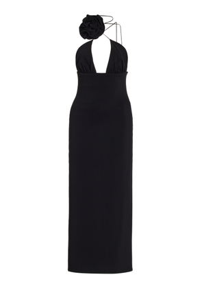 Magda Butrym Floral-Appliquéd Woven Midi Dress - Moda Operandi