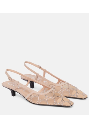 Gucci GG embellished slingback pumps