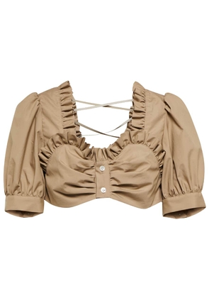 Noir Kei Ninomiya Gathered cotton crop top