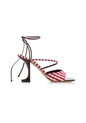 IZIE Exclusive Riviera Arno Gingham Silk-Taffeta Lace-Up Sandals - Moda Operandi
