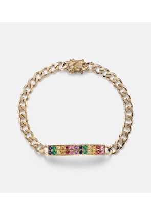 Sydney Evan ID Bar 14kt gold chain bracelet with diamonds