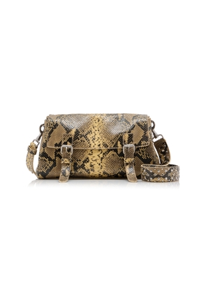 Dries Van Noten Python-Effect Leather Satchel Bag - Moda Operandi