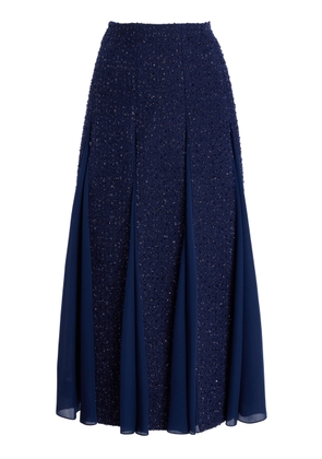 Carolina Herrera Embellished Tweed Midi Skirt - Moda Operandi