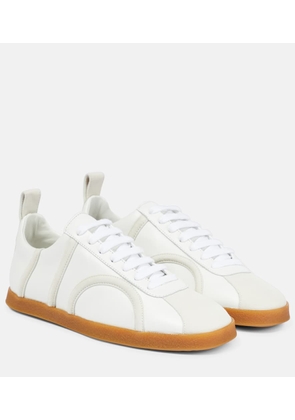 Toteme Suede-trimmed leather sneakers