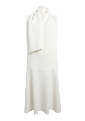 Khaite Loell Draped Crepe-Satin Midi Dress - Moda Operandi