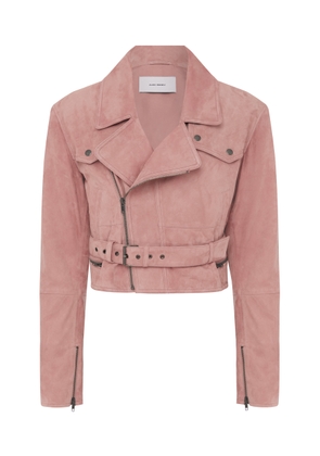 Alex Perry Cropped Suede Biker Jacket - Moda Operandi