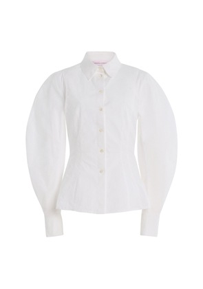 Carolina Herrera Arc-Sleeve Stretch-Cotton Shirt - Moda Operandi