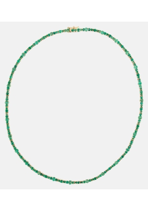 Ileana Makri Rivulet 18kt gold necklace with emeralds
