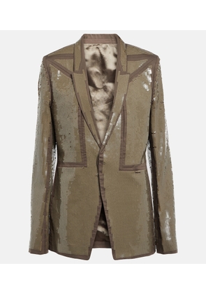 Rick Owens Sequined single-breasted cotton blazer