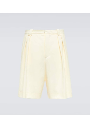 King & Tuckfield Pleated high-rise wide-leg wool shorts