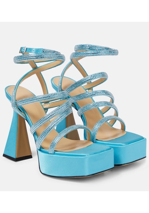 Mach & Mach Sydney embellished satin platform sandals