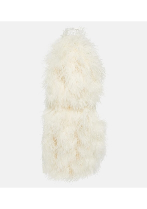 David Koma Feather-trimmed cady minidress